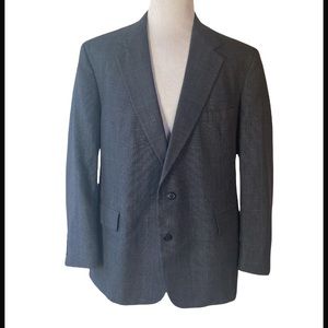 John Weitz 2 Two Button Sport Coat Suit Jacket Plaid Blue